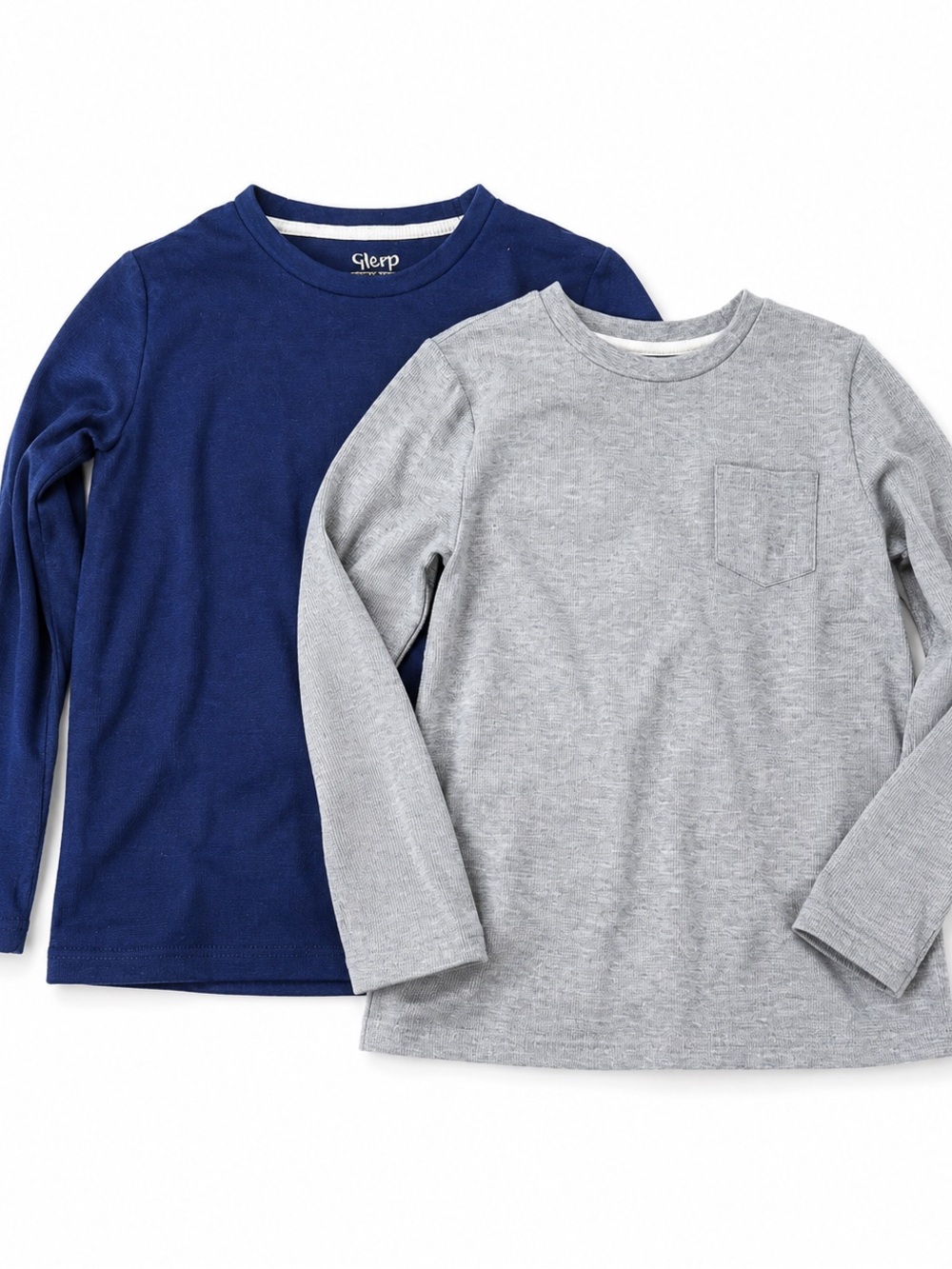 Sleep On It Boys' Long-Sleeve Tees - Navy & Light Gray 2-Pack